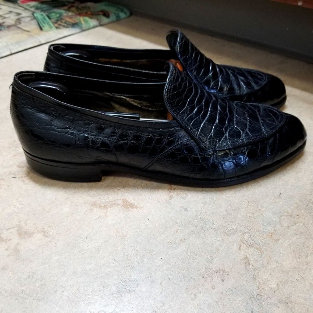 1950's Extraordinary Alligator Split-Toe Loafers Shoes. - Picture 3 of 7